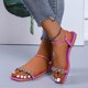 thumbnail image 1 of Flat Fashion Pansy Diamond Viscosa Punta redonda Charol Sandalias de moda Wmkox8yii nm8215, 1 of 5