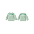 thumbnail image 3 of Loicainy Toddler Baby Irish Knit Sweater 6 9 12 18 24 Months 2T 3T 4T 5T Shamrock Embroidery Crew Neck Long Sleeve Tops, 3 of 10