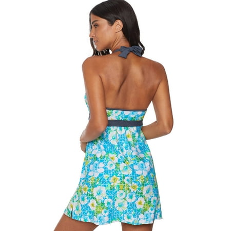 GCKG Women s Green High Waist Swim Dress with Panty (US 4-6)S