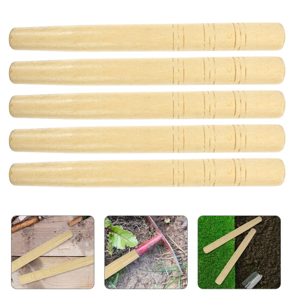 Toyvian Beech Wood Handles for Farm Tools Khaki Lightweight Easy Install 5Pcs