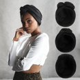 thumbnail image 4 of Uooqdmx Head Scarf, Head Wraps for Women, Turbans for Women, African Turban Head for Women Solid Womens Turbans and Head Hair Hats for Women Fashion, Beanie for Women, Black One Size, 4 of 9