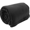 thumbnail image 3 of Solid Color 80"L x 60"W Fleece Throw Blanket for Fall, Winter, Spring, Summer, Men, Women, Homeless, Charity Donation Drives in Black, 3 of 4