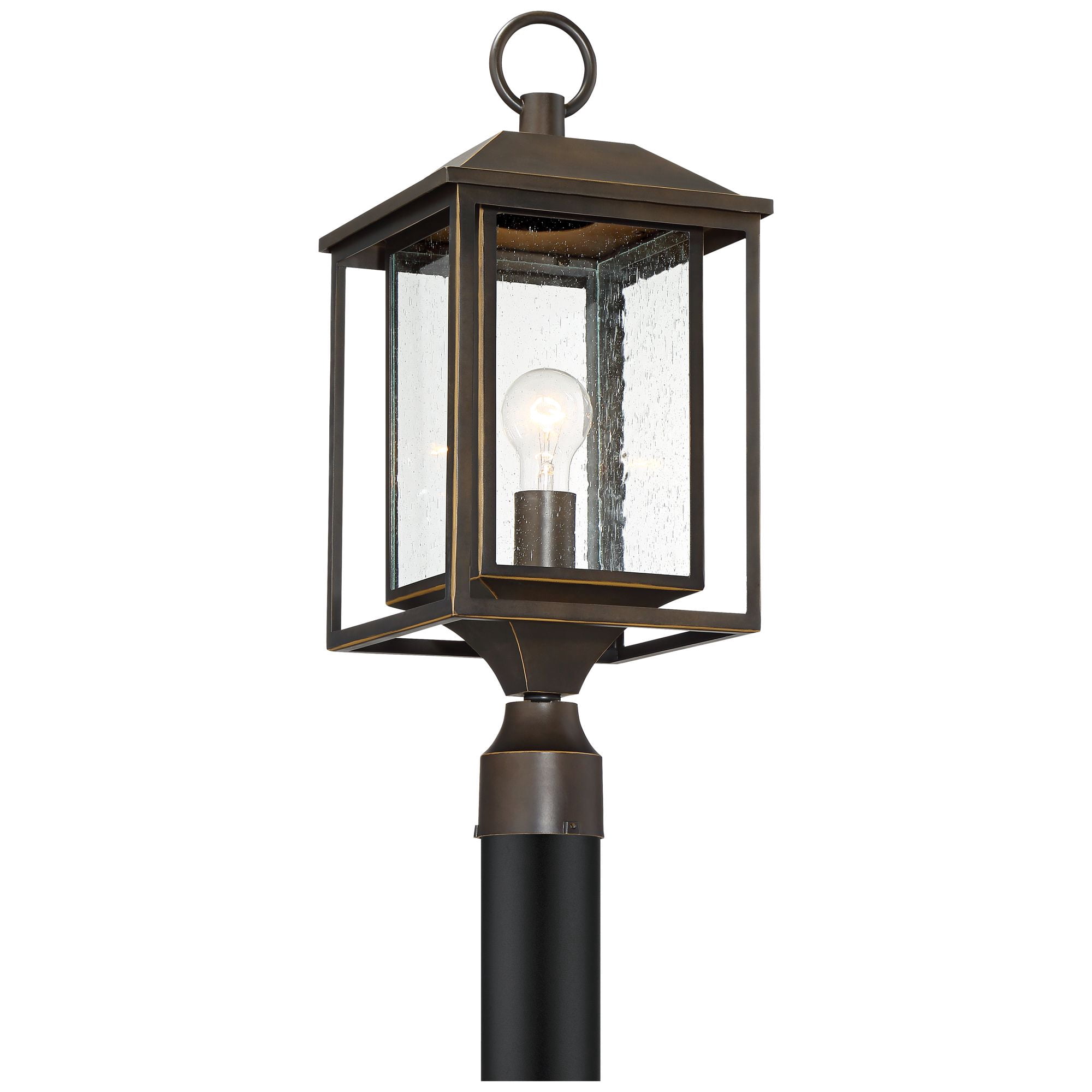 John Timberland Califa Vintage Mission Outdoor Post Light Bronze 21 1/2" Textured Glass for Exterior Barn Deck House Porch Yard Patio Home Outside
