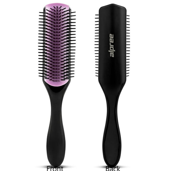 9-Row Professional Styling Hair Brush For Any Hair By Alpree (Purple)