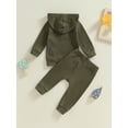 thumbnail image 5 of FEORJGP Toddler Boys Girls 2Pcs Solid Basic Outfits 3M 6M 12M 18M 2T 3T Infant Baby Long Sleeve Hoodies Pullovers Button Front Sweatshirts Tops and Trhion Casual Warm Clothes for Spring Fall, 5 of 7