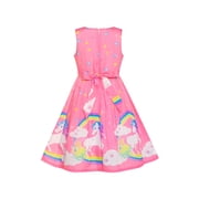 Girls Dress Pink Unicorn Rainbow Summer Sundress 11-12 Years