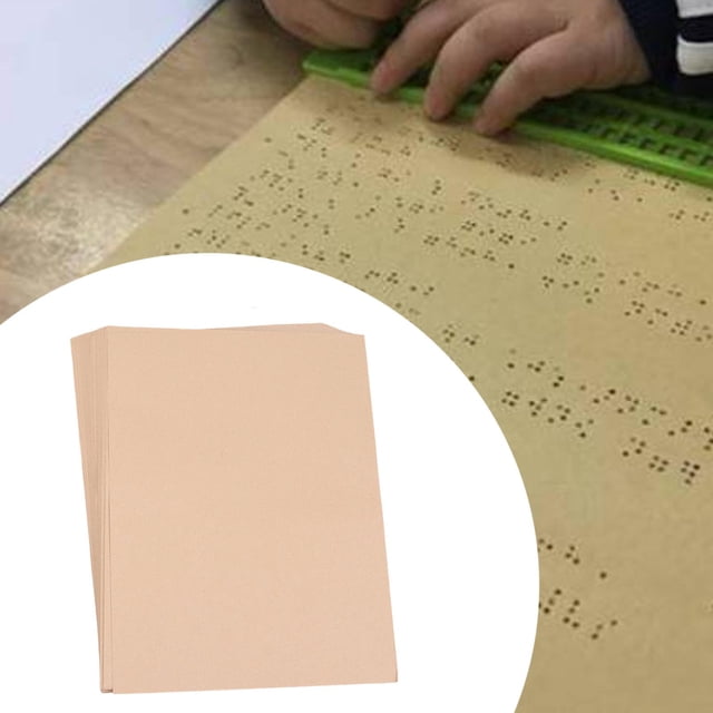 50 hojas de papel para escribir en braille, suministros de aprendizaje, accesorios, hojas de papel para escribir en diapasón ligero para niños,