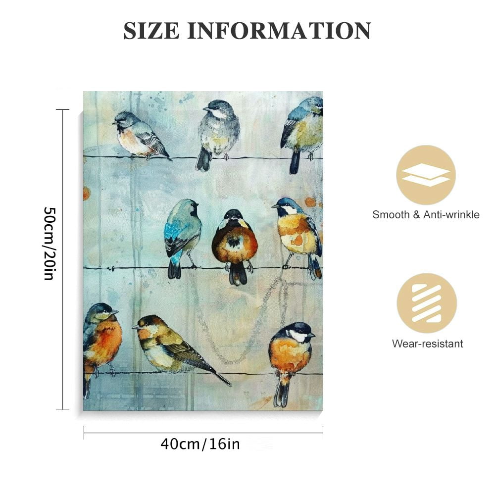 COMIO  Bird Picture Canvas Wall Art: Colorful Birds Painting Print on Canvas Artwork for Bedroom