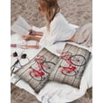 thumbnail image 3 of Pack of 2 Outdoor Pillow Covers, Vintage Red Bicycle with Flowers Wood Grain Waterproof Square Throw Pillowcase Cushion Decorative Pillow Covers for Couch Patio Tent, 20x12 in, 3 of 6