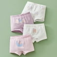 thumbnail image 2 of Likimi Toddler Girls Briefs Comfortable Cartoon Print Soft Casual Elastic Waistband Underwear Shorts 4Pcs Light Purple Size 3-4 Years, 2 of 3