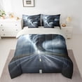 thumbnail image 2 of Homewish Natural Disaster Tornado 7-Piece King Bedding Set - Lightning Black Grey, 2 of 8