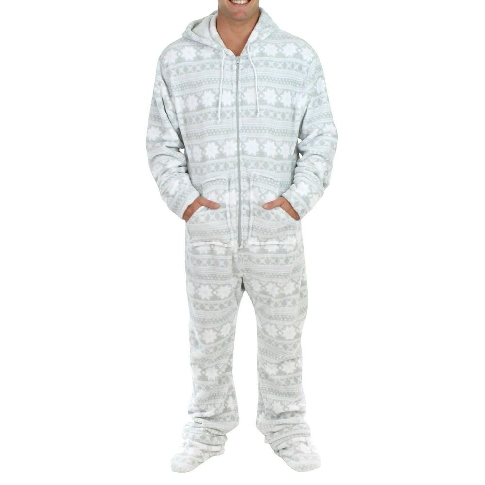 SleepytimePjs - Men's Pajamas One Footed Snow Flake-Print 2XL - Walmart ...