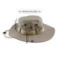 thumbnail image 3 of Men Women Adjustable Drawstring Sun Hat Solid Cotton Breathable Wide Brim Outdoor Fisherman Cap for Climbing Hunting Beach, 3 of 4