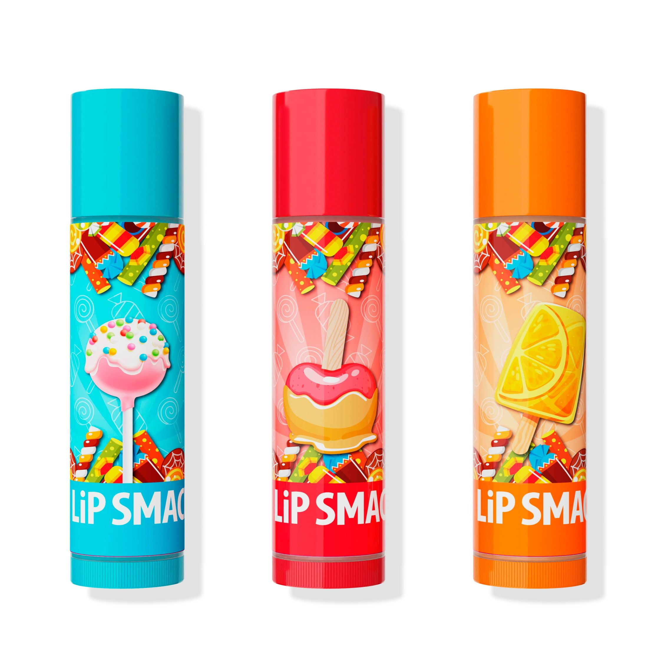 Lip Smacker Halloween Sweet Candy Ornament Lip Balm Trio - Vanilla Cake Pop, Candy Apple, Chilling Citrus