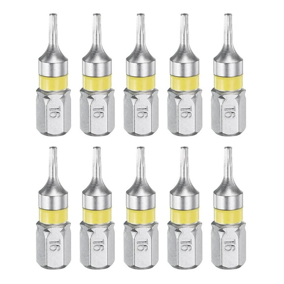 Uxcell 10pcs Torx Screwdriver Bit T6H 1/4" Hex Shank 25mm/1" Length Magnetic Star 6 Point Head Hex Bits S2 Steel Electric Screw Driver Bit with Hole Torx Head