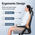 thumbnail image 5 of JaxSteam Ergonomic Office Chair High Back Mesh Desk Chair with Headrest Adjustable Armrest Height,Black-Gray, 5 of 7