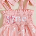thumbnail image 5 of Baby Girls Bodysuits Onesies bow Suspenders Floral Headbands Clothes Summer One-Piece Overalls Outfits Pink 3-6M, 5 of 6