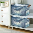 thumbnail image 2 of Yayeee Foldable Storage Basket for Shelves with Handles Set of 2 Waterproof Cloth Bins, Night Floating Whale, 2 of 7