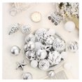 thumbnail image 2 of Christmas Ornaments Set, 65pcs Christmas Tree Baubles Shatterproof Plastic Christmas Ornaments Hanging Decorations for Christmas Holiday Party Wedding Decor, Silver, 2 of 3