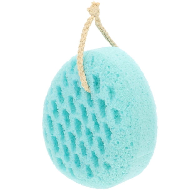 Supple Bath Sponge Durable Shower Scrubber Body For Bathing 14X12X6CM Blue Promote Circulation 1Pcs