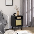 thumbnail image 2 of HOMCOM Nightstand, Bedside Table, Side Table w/ Cupboard and Shelf, Black, 2 of 10