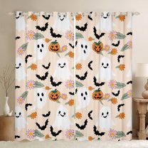 Feelyou Funny Ghost Curtains (2, 52x84), Kids Rustic Groovy Halloween
