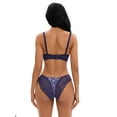 thumbnail image 2 of Unique Bargains Women's 2 Pcs Lingerie Set Floral Mesh Lace Bra and Panty Sets B 34 Blue, 2 of 6