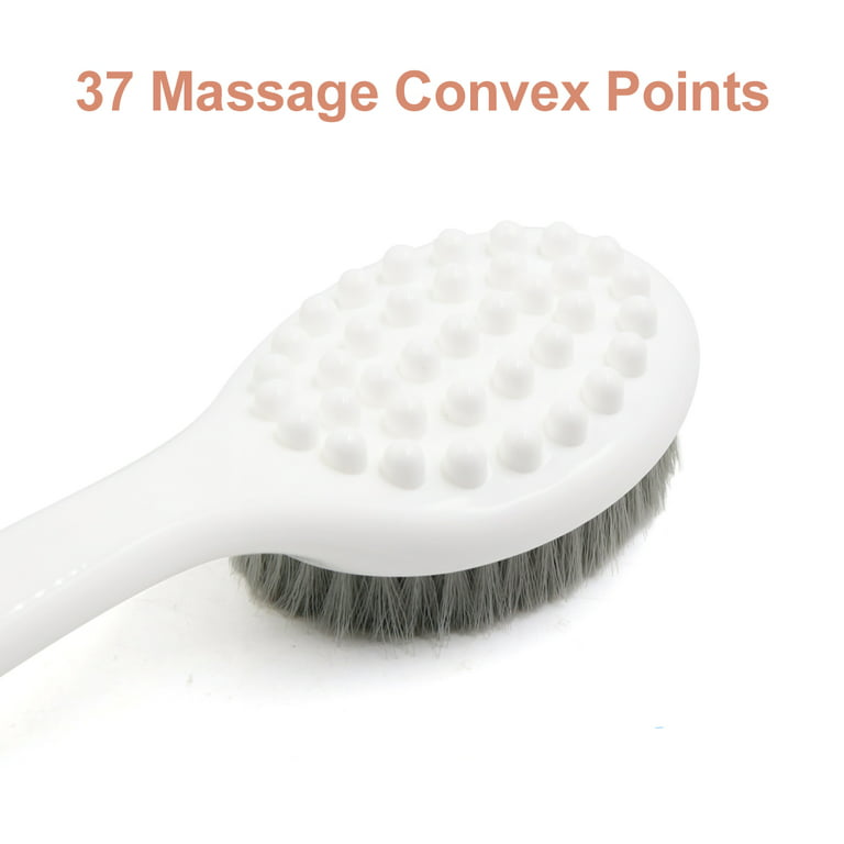Unique Bargains Curved Handle Soft Bristle Bath Massage Scrub Back Deep Clean  Brush : Target