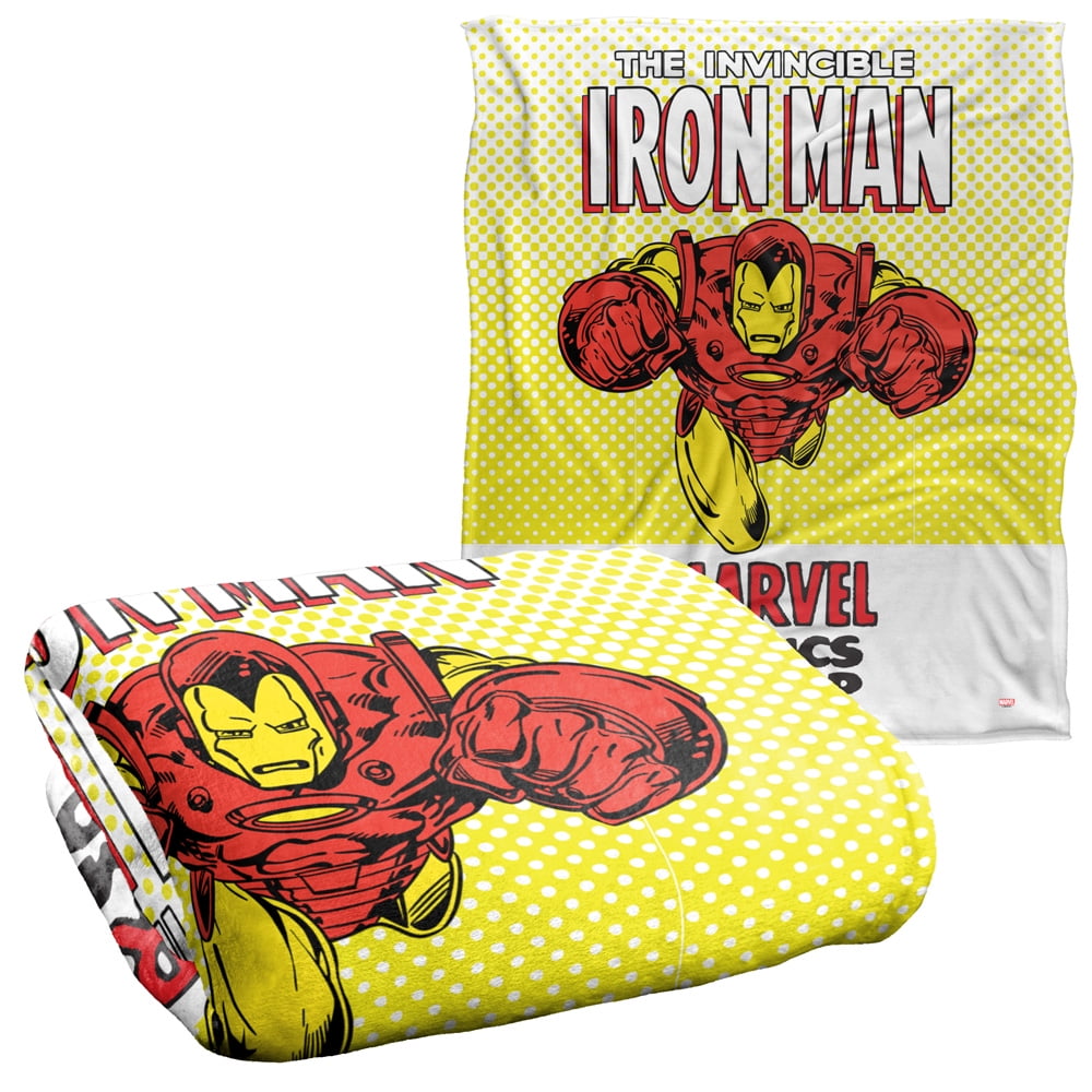 Iron Man Blanket, 50"x60" Iron Man Corner Box Silky Touch Super Soft