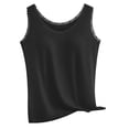 thumbnail image 4 of SGMVNU Women's Ribbed Sleeveless Tank Tops with Built in Bra, Lace Cowl Neck Casual Shirts Basic Camisole Undershirt, Black, Size M, 4 of 6