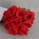 thumbnail image 3 of Wosthever Ramo de rosas artificiales de 10 cabezas, decoración de simulación, centro de de oficina en casa, rosa falsa Flores artificiales rojo oscuro Wosthever HA7033-11B, 3 of 5