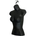 thumbnail image 4 of DisplayTown Black Male + Black Female Mannequin Injection Forms Half Rounded Waist Body Torso Dress Form with Only Hanging Hook, S-M Sizes (Set of 4), 4 of 5