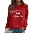 thumbnail image 3 of Sweat-shirt de Noël Femmes Imprimé Mode Pullover Veste Mi-Longue Col Rond Chaud Sweater Vacances Noël Outwear Fermeture à Manches Longues Cardigan, 3 of 5