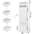 thumbnail image 3 of Hanging Closet Organizer and Storage, 6 Shelf Clothes Organization with Drawers, 6 Side Pockets Closet Hanging Shelves for Bras, Socks, Underwear, Nursery Room, Wardrobe, White, 1-Pack, 3 of 7