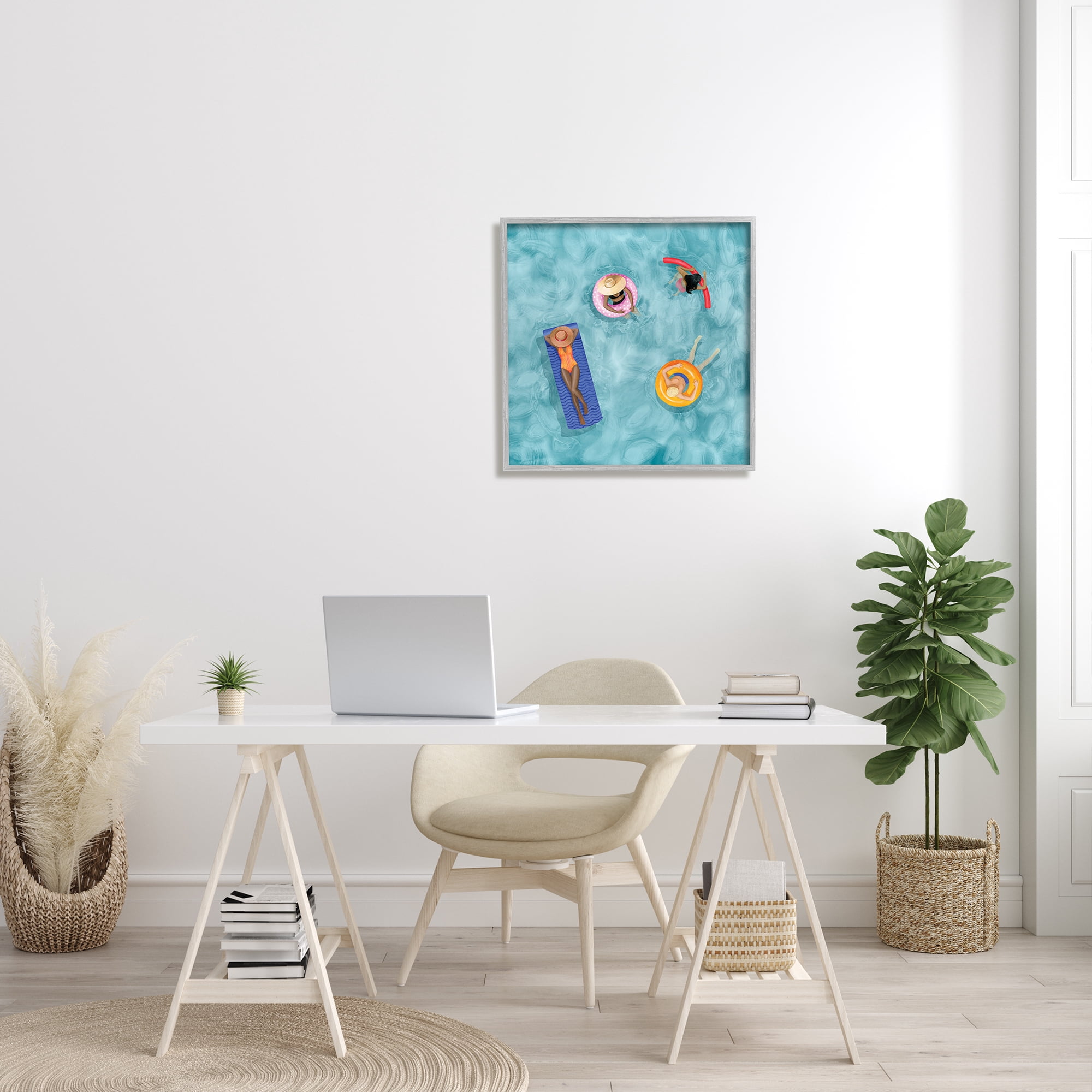 Stupell Industries Group of People Lounging In Water Pool Toys, 24 x 24, Designed by Grace Popp