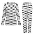 thumbnail image 5 of Polka Dots Pajamas Classic Black and White Warm Pajama Sets Woman 2 Pieces Leisure Oversized Custom Sleepwear Gift Idea, 5 of 7