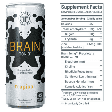 True Toniqs Brain Toniq, Tropical, 12 Fl Oz