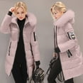 thumbnail image 6 of ZHOUCHANKIDS Women's Slim Fit Mid Length Winter Padded Jacket Down Alternative Insulated Plus Size Coat Pink M, 6 of 7
