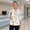 Beige, variant on LNZGNM Scrub Tops for Women 3/4 Sleeve V neck Scrub Top Loose Fit Casual Floral Graphic Tees Nursing Workwear with Pockets,Green(XXXXXL)