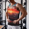 thumbnail image 5 of Salouo Cat Watching City Sunset for Men's Tank Tops,Sleeveless Muscle Shirts for Men Quick Dry Workout Tank Top Gym Muscle Tee Fitness Bodybuilding Sleeveless T Shirt-Large, 5 of 7
