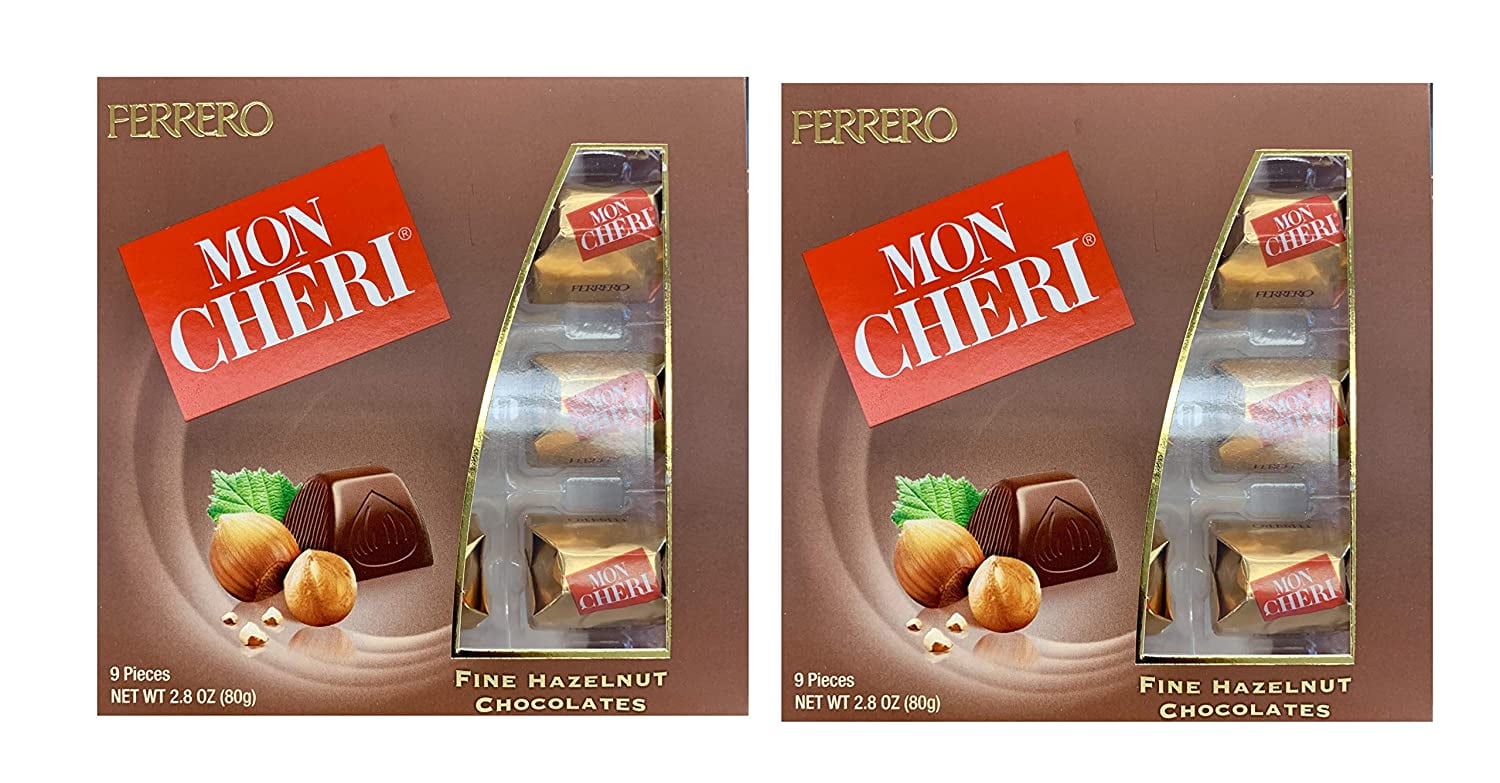 Ferrero Mon Cheri Hazelnut Chocolates 9 pieces (2 Packs)