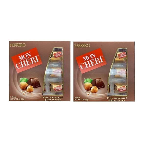 Ferrero Mon Cheri Hazelnut Chocolates 9 pieces (2 Packs)