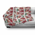 thumbnail image 3 of Watercolor Soft Flannel Fleece Blanket, Abstract Watermelon Pattern in Triangles Hipster Hand Drawn Tropical, Cozy Plush for Indoor and Outdoor Use, 50" x 70", Coral Pink Turquoise, by Ambesonne, 3 of 6
