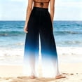 thumbnail image 6 of OGLCCG Women's Cover Up Pants See Through Sheer Mesh Chiffon Boho Beach Pants Gradient Color Wide Leg Flowy Long Palazzo Pant,L, 6 of 7