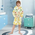 thumbnail image 5 of FORMRS Niños Bathrobe Unisex Hooded Robe Soft Plush Pajamas Sleepwear, Size 4-6T, Candy Lemon, 5 of 7