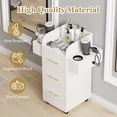 thumbnail image 3 of DreamCurship Beauty Salon Trolley Cart, Salon Cabinet with 360°Wheels, 3 Drawer, 6 Tool Holders, Barber Hair Stations for Salon Beauty Spa, White, 3 of 12