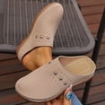 thumbnail image 4 of CYMMPU Women's Closed Toe Wedge Mules, Cutout Design Slip On Platform Shoes, Comfort Casual Footwear for Warm Seasons and Daily Wear Beige 41, 4 of 9