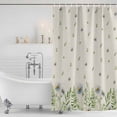 thumbnail image 2 of Spring Botanical Shower Curtain Set - 72" x 78" Washable Bathtub Curtain with 12 Hooks, Rustic Pastoral Daisy Leaves Burlap Waterproof Fabric Stall Shower Curtains for Bathroom/Bathtub Décor, 2 of 6