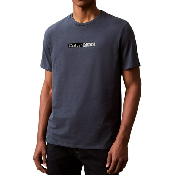 Calvin Klein Men's Graphic Split Logo Crew Neck T-Shirt - 40EM848 (Ink 410, L)