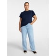 thumbnail image 2 of Time and Tru Women's High Rise Relaxed Straight Leg Jeans, 30" Inseam, Sizes 0-22, 2 of 6